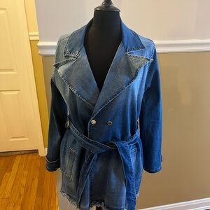 VENUS Blue Denim Belted Coat